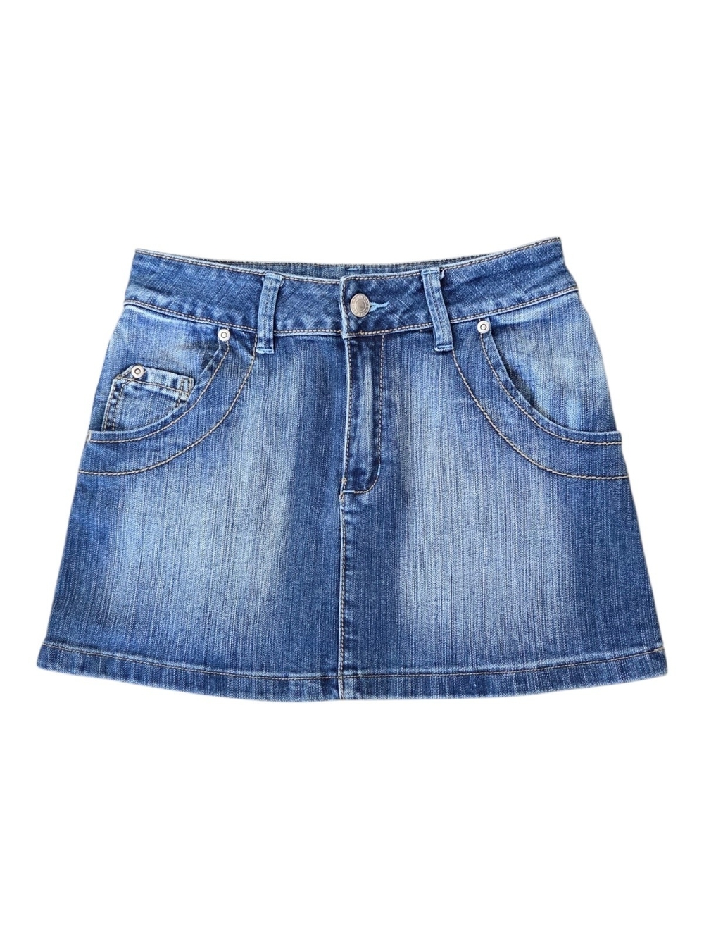 Girls' Denim A-Line Mini Skirt - Blue  Y2K